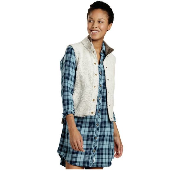 Toad & Co Sheridan Sherpa Vest Size M Gorpcore Outdoor Corduroy Collar Granola - Picture 2 of 11